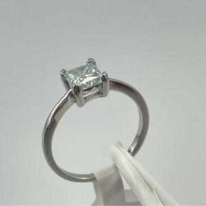 Ring 1ct Princess Cut‎ Moissanite Diamond Solitaire Sterling Silver Engagement